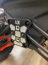 Can-Am X3 Billet Aluminum Radius Rod Plate by AJK Offroad Side View Installed No Hook