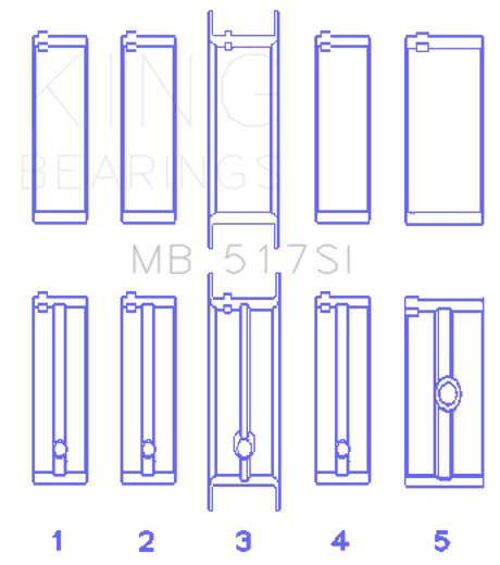 King Engine Bearings Chrysler 360 / 360CI 5.9L V8 (Size .010) Main Bearing Set