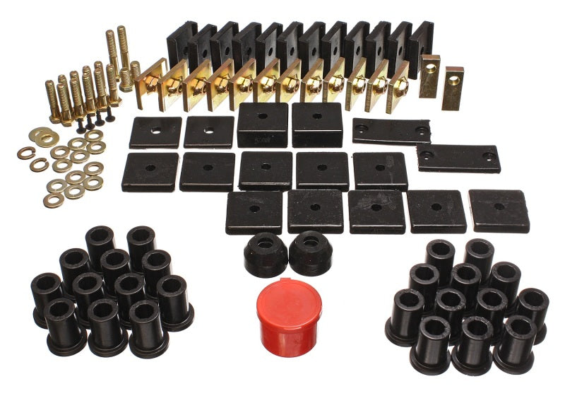 Energy Suspension 8.18105G Hyper-Flex Master Bushing Set for Toyota Land Cruiser 1964-1978, Black