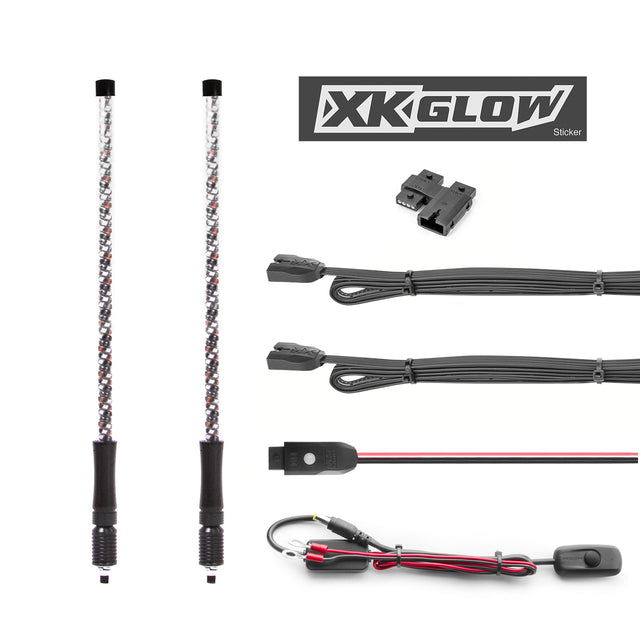 XK GLOW 32-Inch XKCHROME Whip with Controller - Universal Fit for Cars and Trucks