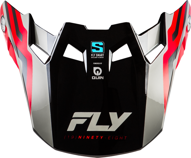 FLY Racing Formula S Carbon Byte Visor for Formula S, Formula CC, and Formula CP Helmets - Red Carbon/Red/Grey YL/SM