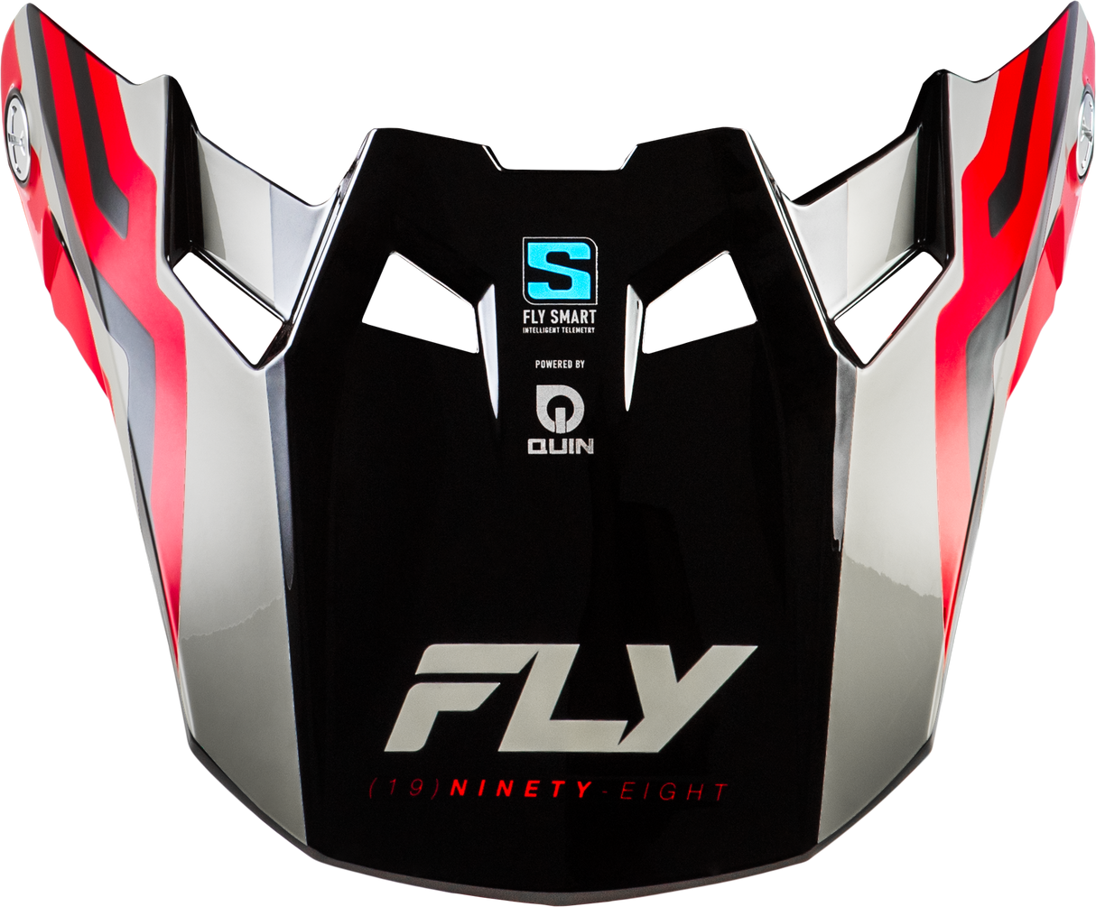 FLY Racing Formula S Carbon Byte Visor for Formula S, Formula CC, and Formula CP Helmets - Red Carbon/Red/Grey, XL
