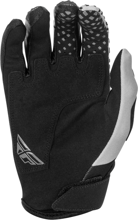 Fly Racing Youth Kinetic Gloves Black and Grey - Adjustable Fit, Reinforced Palm, Ventilated Design