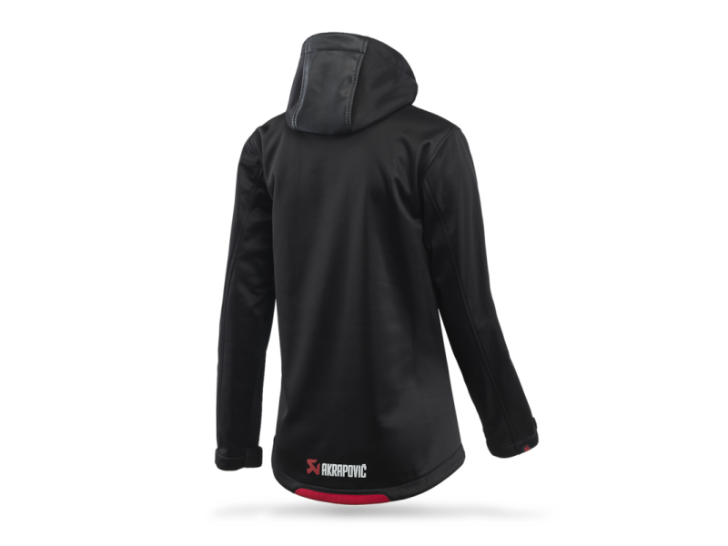 Akrapovic Womens Corpo Softshell Jacket in Black – Size Small
