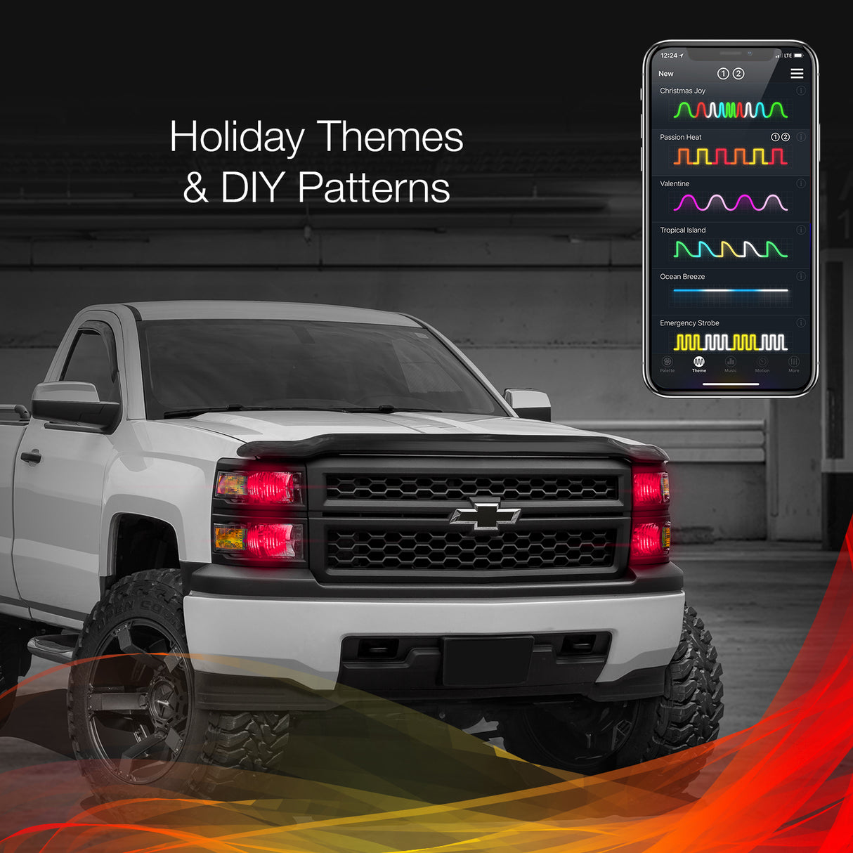 XK GLOW RGB H4 LED Bulb Kit - 2-in-1 App-Controlled RGB Headlights with Music Sync for Cars and Trucks