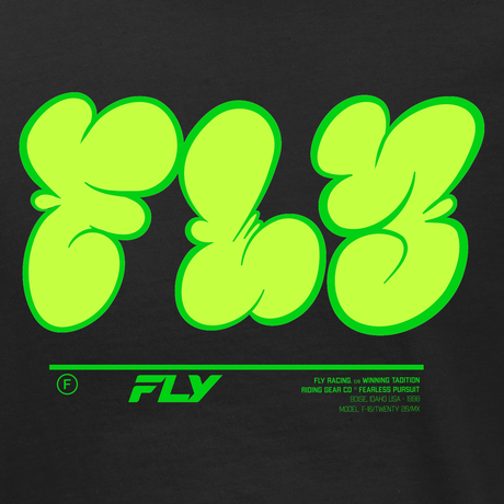Fly Racing Youth Graffiti Tee in Black – Premium Crew Neck T-Shirt for Youth Motorcycles and ATV Riders