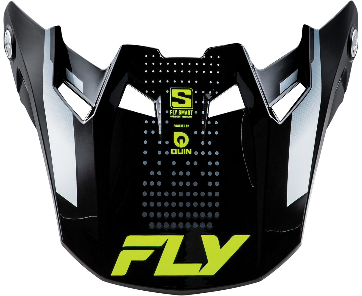 Fly Racing Formula S Carbn Protocol Visor Black Carbon with Grey and Hi-Vis Accents – XL Fitment for Motorcycle Helmets