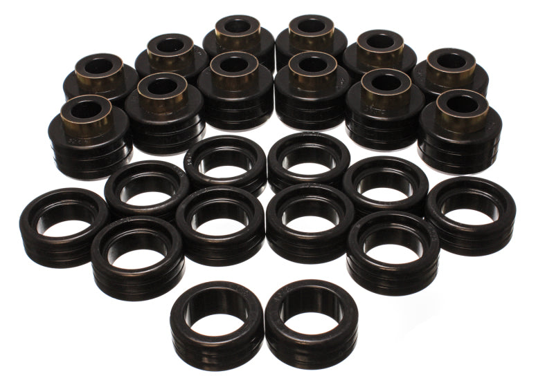 Energy Suspension Hyper-Flex Polyurethane Body (Cab) Mount Set for 1995-1999 GMC C2500 Suburban, Yukon XL 2WD - Black