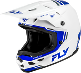 Fly Racing Kinetic Verdict Helmet for Off-Road Motorcycles - White/Blue/Grey, Size Small