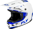 FLY Racing Kinetic Verdict Helmet for Off-Road Motorcycles – White/Blue/Grey, Size L