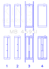 King Engine Bearings Ford V-6 183. (Size +0.75mm) Main Bearing Set