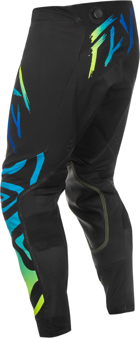 Fly Racing Evolution DST Zen Pants Black/Blue/Hi Vis Size 34 for Motocross and Off-Road Vehicles