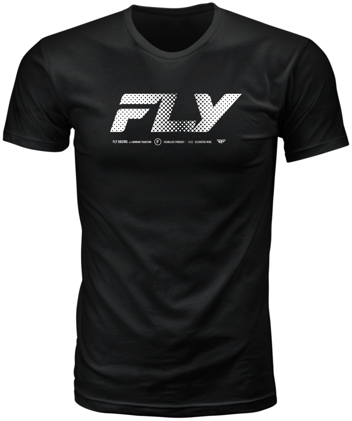 Fly Racing Fly Worldwide Tee Black Medium – Contoured Crew Neck for Motorcycle & ATV Riders