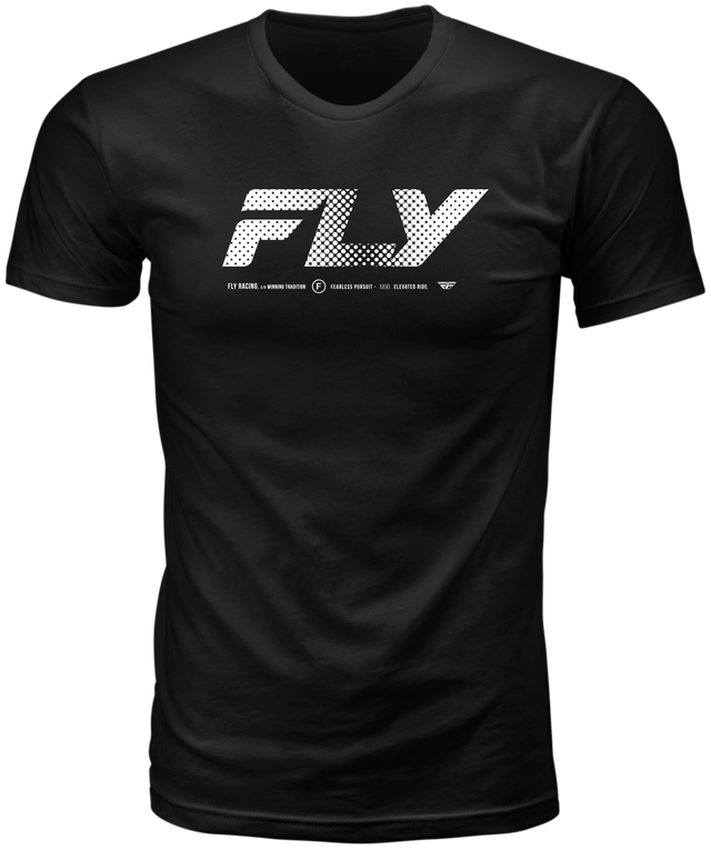 Fly Racing Fly Worldwide Tee Black Medium – Contoured Crew Neck for Motorcycle & ATV Riders