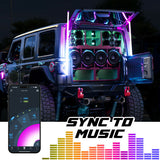 XK GLOW XKMAX RGBW Whip Kit 2 Piece 48 Inch with Vehicle Fitment for Cars, Trucks, and SUVs