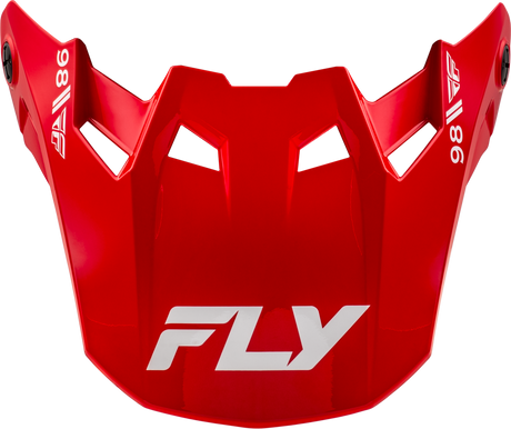 Fly Racing Formula CC Objective Visor in Red/White for Motorcycle Helmets - Medium/Large Fit