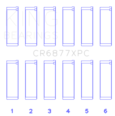 King Engine Bearings BMW S54B32 3.2L Coated Performance Rod Bearing Set of 6 (Size .026)