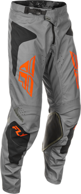Fly Racing Kinetic Sym Offroad Pants Size US 30 – Grey/Orange/Black with Advanced Ventilation and Adjustable Fit