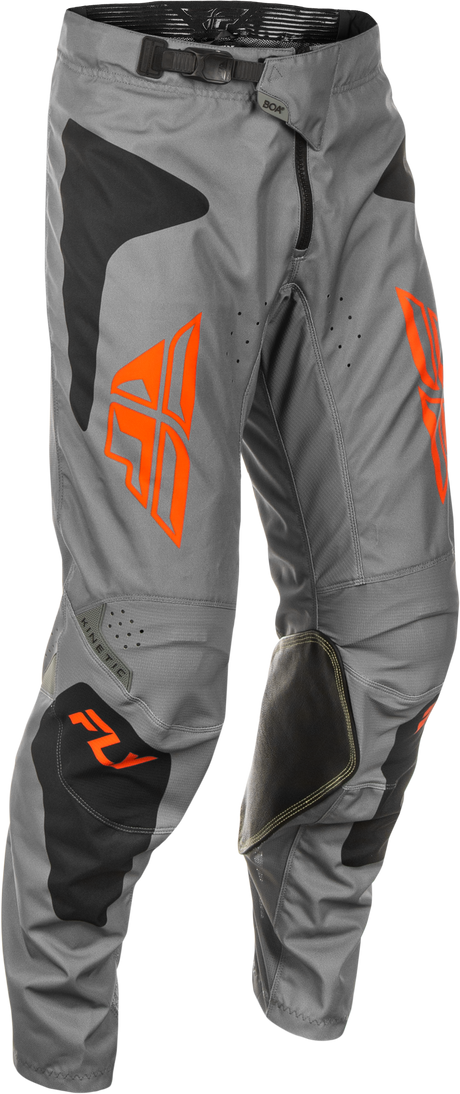 Fly Racing Kinetic Sym Offroad Riding Pants – US 28, Grey/Orange/Black, Designed for Comfort and Durability