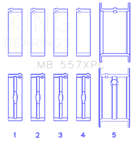 King Engine Bearings General Motors 262/ 267/ 302/ 307/ 327/ 350 pMaxBlack Coated Main Bearing Set