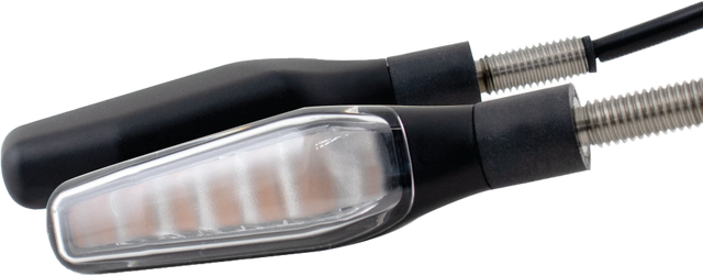 KOSO HE051001 GW 04 LED Turn Signals Sequential Matte Black Pair for Motorcycles and ATVs