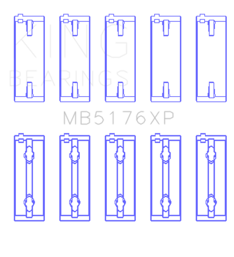 King Engine Bearings Mitsubishi 4G91/4G92/4G93 16V (Size STDX) Crankshaft Main Bearing Set