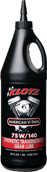 KLOTZ American V Twin Transmission Lube 75W-140 for Harley-Davidson Big Twin Models, 32 Fl Oz