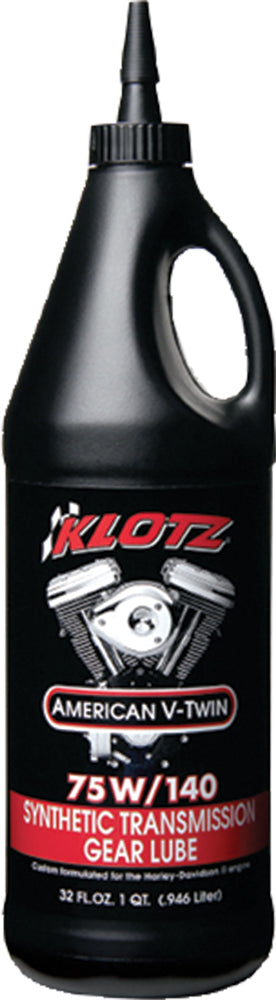 KLOTZ American V Twin Transmission Lube 75W-140 for Harley-Davidson Big Twin Models, 32 Fl Oz
