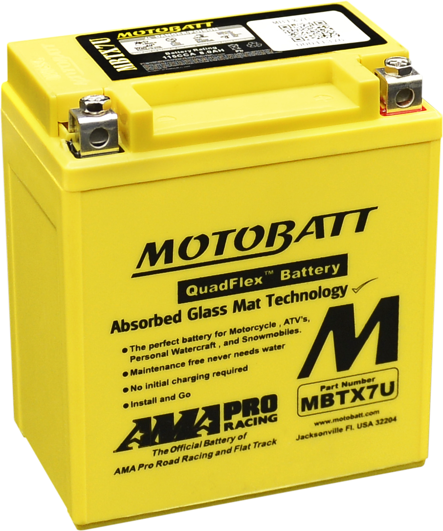 Motobatt MBTX7U Sealed AGM Battery for Motorcycle, ATV, and Powersports Vehicles