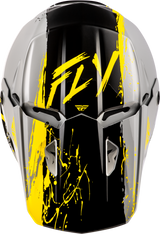 FLY Racing Youth Kinetic Drip Helmet Grey/Black/Yellow – Off-Road Motorcycle Helmet for Kids, Fit for Honda CRF, Kawasaki KX, Yamaha YZ, Suzuki RM