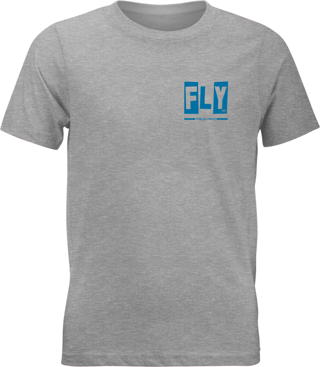 Fly Racing Youth Fly Punk Tee Grey YM - Comfortable Crew Neck for Kids' Motorcross & Off-Road Riding