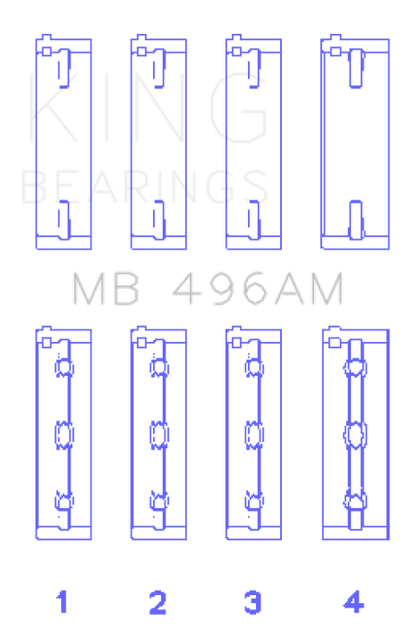 King Engine Bearings Mazda Kl V6 (Size +0.50mm) Main Bearing Set