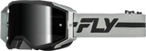 Fly Racing Zone Pro Goggle Grey/Black with Black Mirror Smoke Lens – Universal Fit for ATV, Motocross, and Off-Road Vehicles