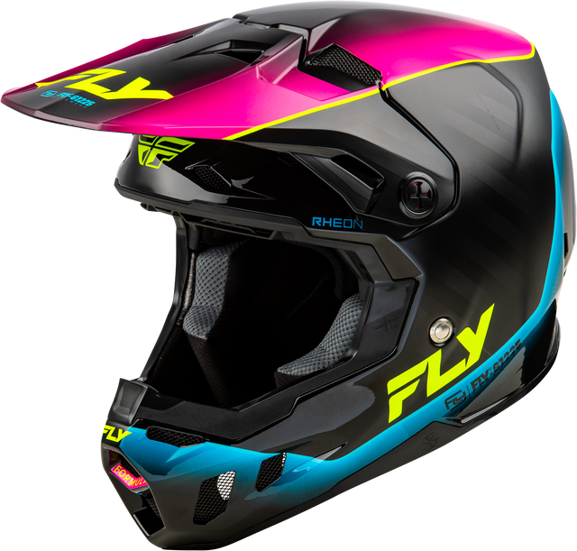 Fly Racing Formula CC Underglow Helmet Black/Pink/Blue Medium for Motocross and Off-Road Bikes