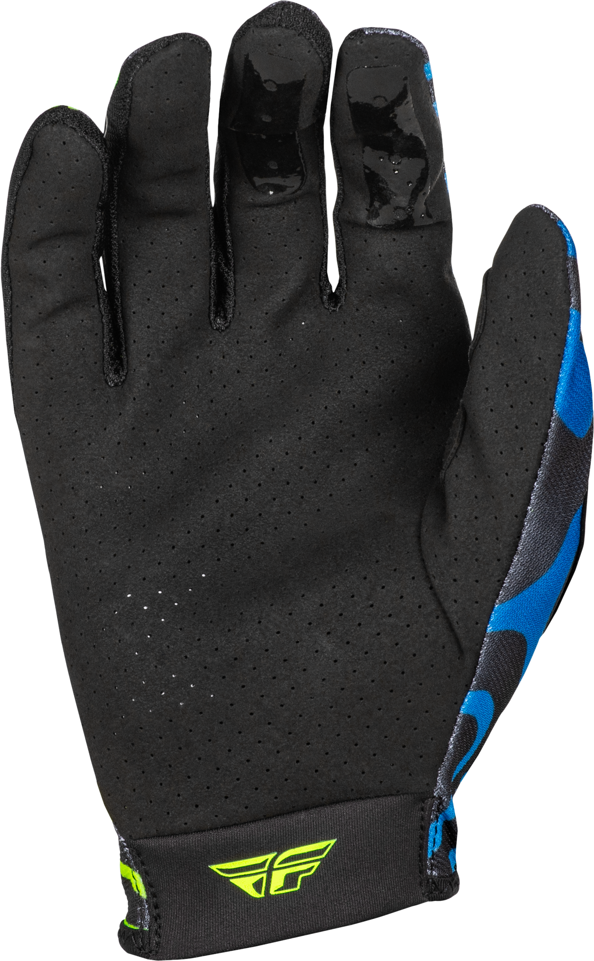 Fly Racing Lite Zen Gloves Black/Blue/Hi Vis XS – Lightweight Race Gloves with Touch Screen Compatibility