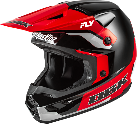 FLY Racing Kinetic DBK Helmet for Off-Road Motorcycles - Black/Red/Grey, XL - DOT and ECE22.06 Approved