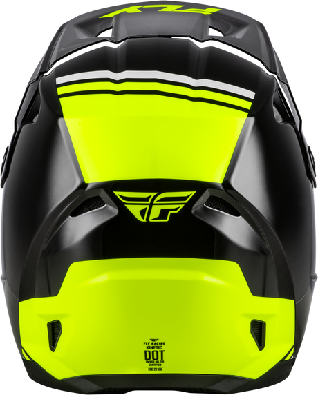 FLY RACING Kinetic Verdict Helmet for Off-Road Motorcycles - Black, Hi Vis, Grey - Fits Most ATV and Dirt Bikes