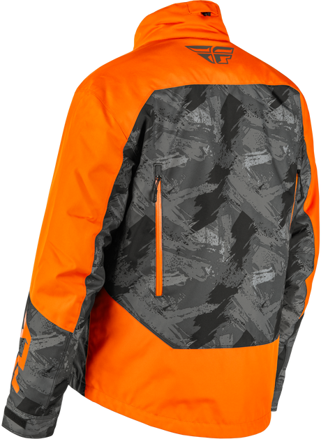 Fly Racing Snx Pro Jacket Orange/Black XL - Waterproof Snowmobile Jacket with Thermal Liner and Safety Features