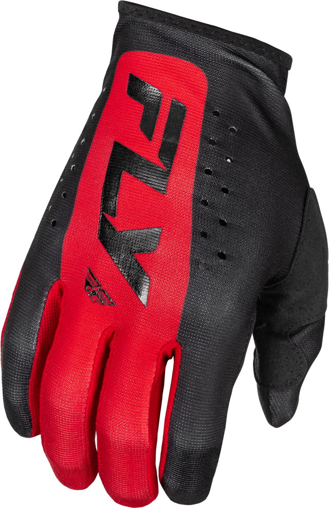 Fly Racing Lite Gloves Black/Red Medium for Offroad & MX Motorcycles