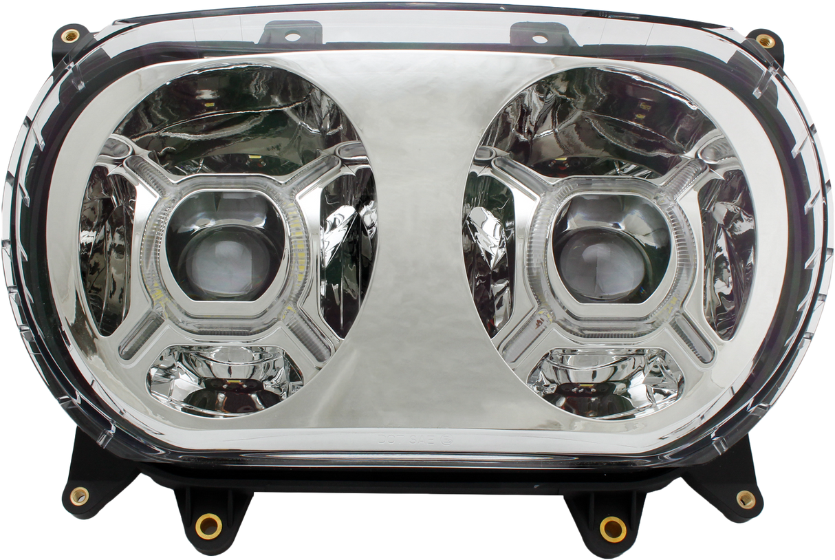 Cyron ABIG52AC Dual High/Low Beam Headlight with DRL for Harley-Davidson Road Glide 2015-2022, Chrome Finish
