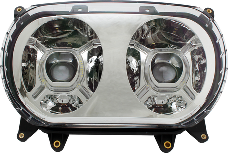 Cyron ABIG52AC Dual High/Low Beam Headlight with DRL for Harley-Davidson Road Glide 2015-2022, Chrome Finish