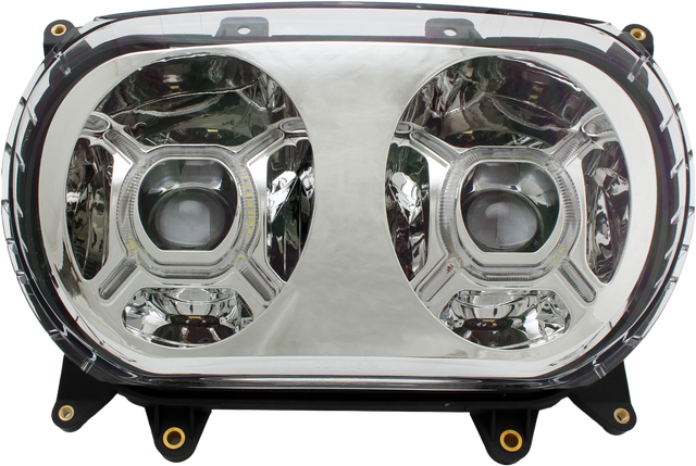 Cyron ABIG52AC Dual High/Low Beam Headlight with DRL for Harley-Davidson Road Glide 2015-2022, Chrome Finish