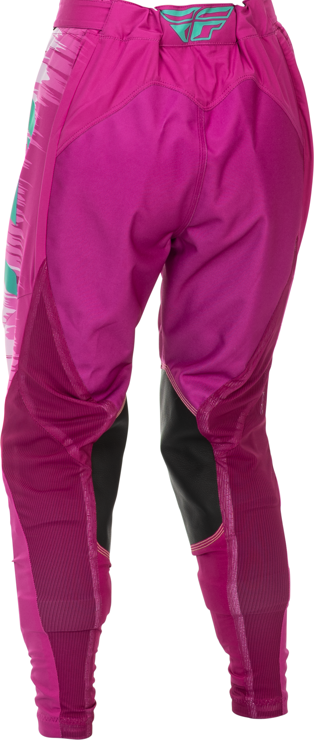 Fly Racing Women's Lite Pants Pink/Turquoise Size 11/12 – Lightweight Athletic Motorcycle Pants with Mesh Liner and Adjustable Fit