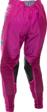 Fly Racing Women's Lite Pants Pink/Turquoise Size 11/12 – Lightweight Athletic Motorcycle Pants with Mesh Liner and Adjustable Fit