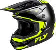 FLY Racing Kinetic Verdict Helmet for Off-Road Motorcycles - Black/Hi Vis/Grey, Medium Fits Honda CRF250R, Yamaha YZ250F, KTM SX250