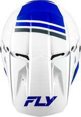 FLY Racing Kinetic Verdict Helmet for Off-Road Motorcycles – White/Blue/Grey, Size L