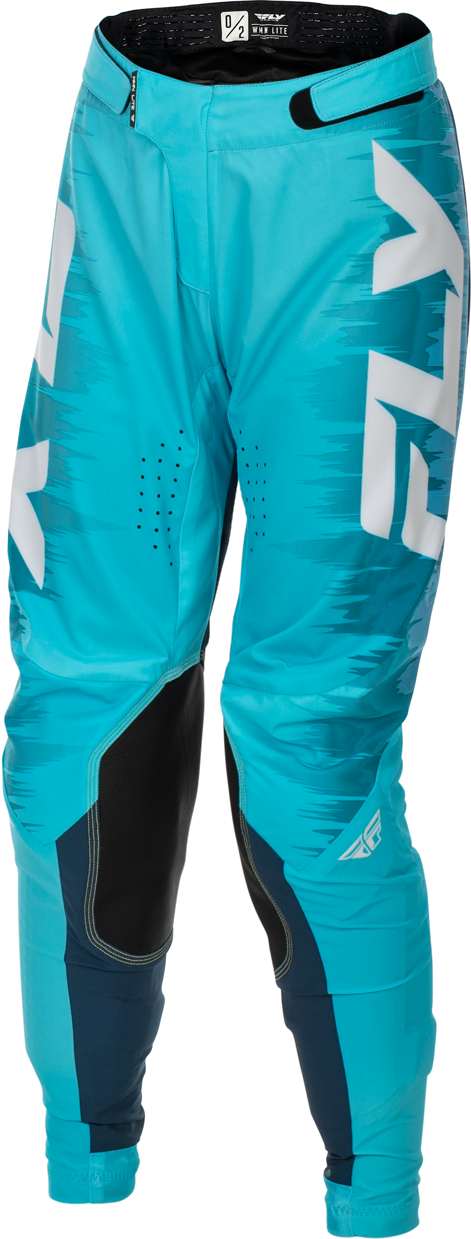 Fly Racing Women's Lite Pants Aqua/Navy/White Size 05/06 - Motorcycle Riding Gear with Comfort Mesh Liner and Adjustable Fit