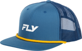 Fly Racing Fly Trucker Hat Blue/Yellow with Adjustable Snapback - One Size Fits Most
