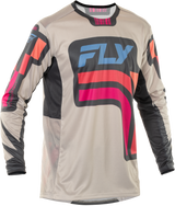 Fly Racing Lite Vice Jersey Light Grey/Pink/Coral XL - Motorcycle Riding Jersey with Ventilation for Off-Road and Motocross