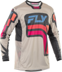 Fly Racing Lite Vice Jersey Light Grey/Pink/Coral XL - Motorcycle Riding Jersey with Ventilation for Off-Road and Motocross